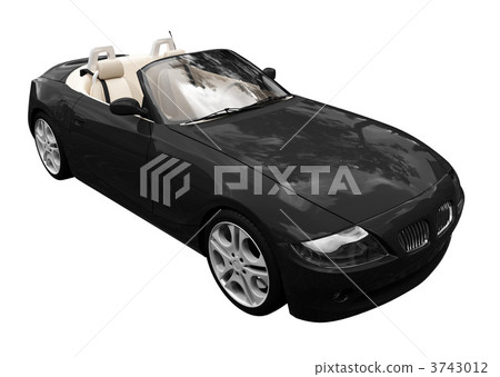 isolated black car front view 03 3743012