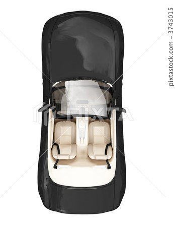 isolated black car topt view 3743015