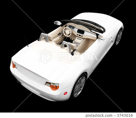 isolated white car back view 01 3743016