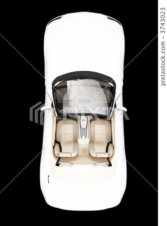 isolated white car top view 3743023