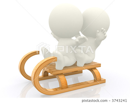 3D people on a sled 3743241