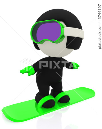 3D man snowboarding 3D man snowboarding 3744197