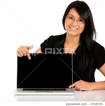 Business woman with a laptop Business woman with a laptop 3744556