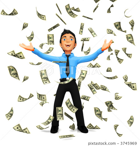3D Dollar rain - Stock Illustration [3745969] - PIXTA