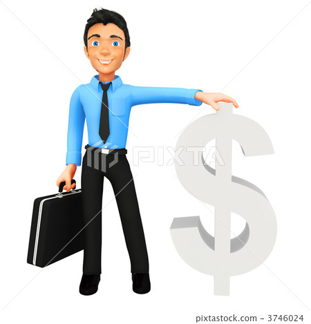 3D man with dollar sign 3746024
