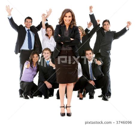 Business woman with a group Business woman with a group 3746096