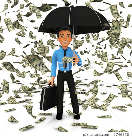 3D Dollar rain - Stock Illustration [3746858] - PIXTA