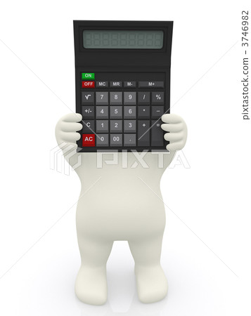 3D man with a calculator 3746982