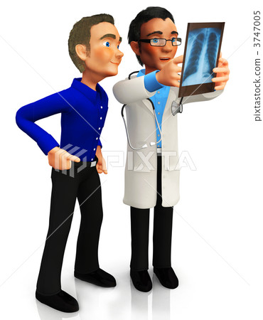 3D doctor looking an x-ray 3747005