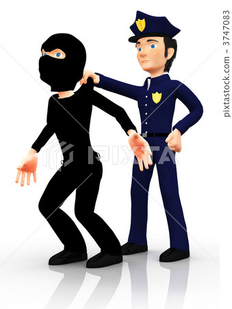 3D police arresting a thief 3747083