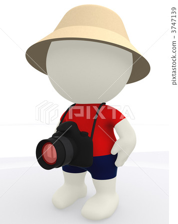 3D tourist with camera 3D tourist with camera 3747139