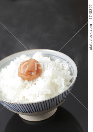 Boiled rice and Umeboshi 3748295