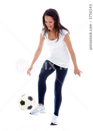 Woman playing football Woman playing football 3750143