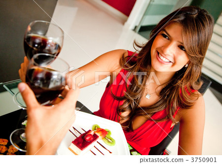 Woman in a romantic dinner Woman in a romantic dinner 3750901