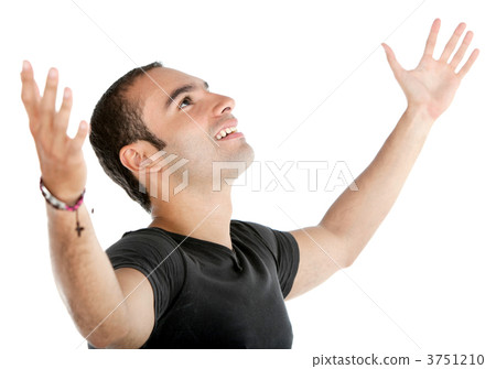 Happy man with arms up Happy man with arms up 3751210