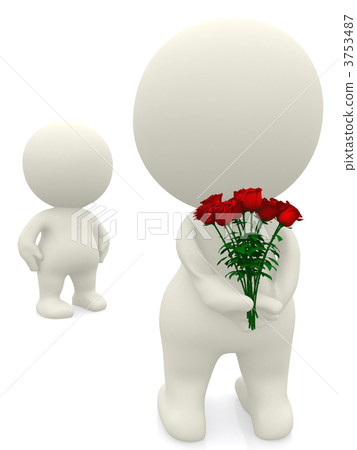 3D man giving flowers 3753487