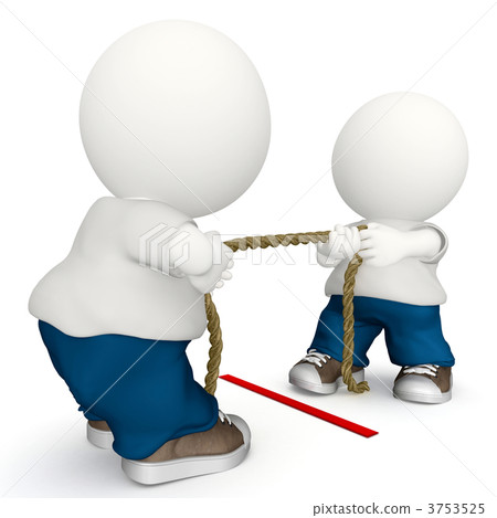 3D guys pulling a rope - Stock Illustration [3753525] - PIXTA