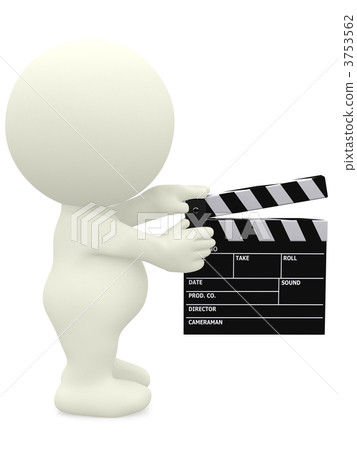 3D man with a film klappe 3753562