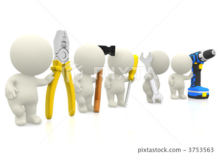 3D guys with tools 3753563