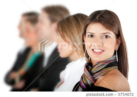 Business woman with a group Business woman with a group 3754072
