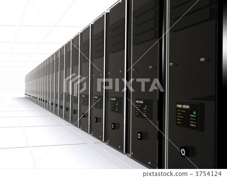 3d computer servers in a data center 3754124