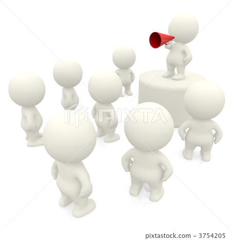 3d person making a speech on loudspeaker 3754205