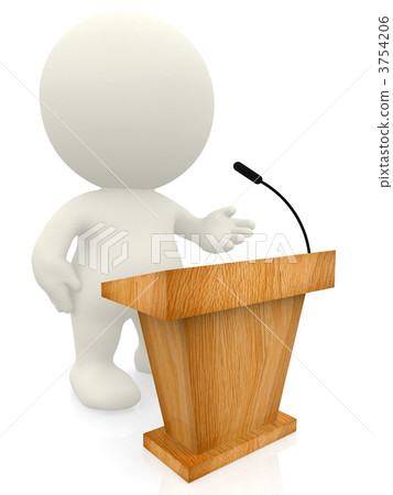 3D person making a speech 3754206