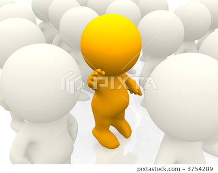 3d person standing out 3754209