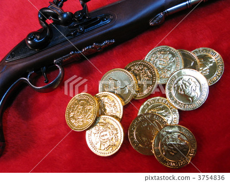gold coin, pistol, pistols 3754836