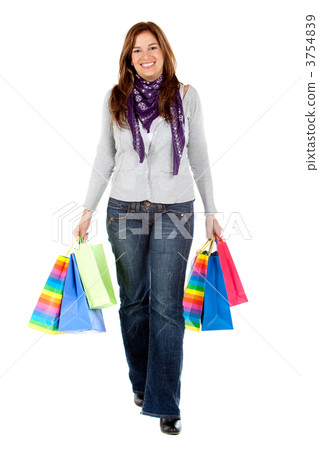 Shopping woman walking Shopping woman walking 3754839