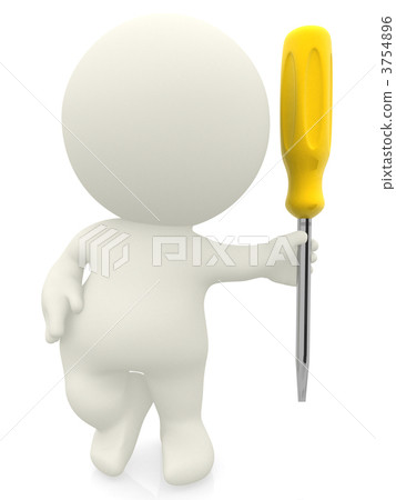 3d person with a screwdriver 3d person with a screwdriver 3754896
