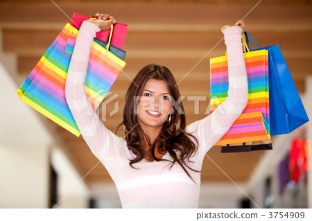 Happy shopping woman Happy shopping woman 3754909