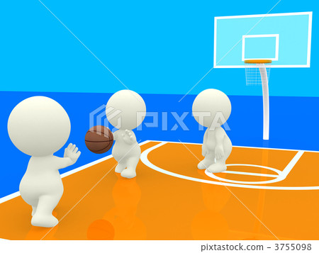 3D people playing basketball 3755098