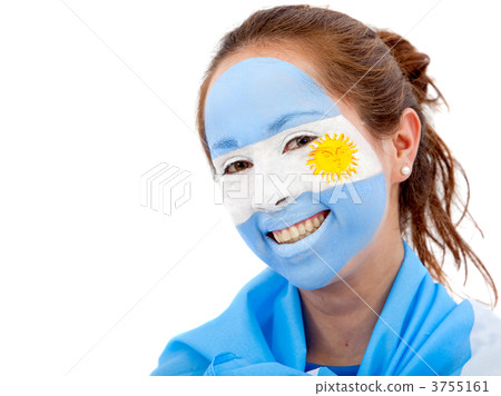 Argentinian flag - female face Argentinian flag - female face 3755161
