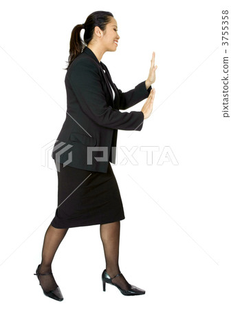 asian business woman pushing something aside 3755358