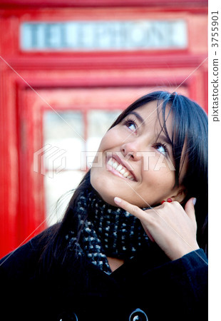 woman showing calling gesture woman showing calling gesture 3755901