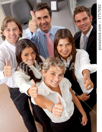 Business group with thumbs up Business group with thumbs up 3757092