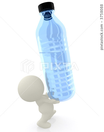 3D person carrying a bottle of water 3758088