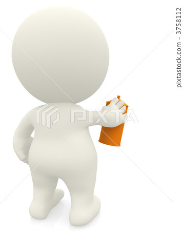 3D man spraying paint 3758112