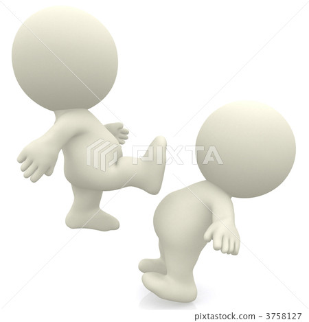 3D person kicking another 3758127