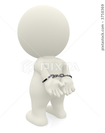 3D man with handcuffs 3758369