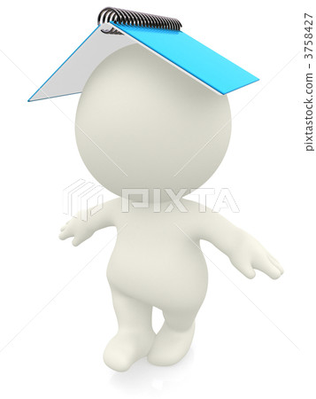 3D person balancing with a notebook 3758427