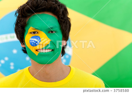 Brazilian flag portrait 3758580