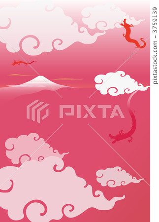 龍和富士(紅色/粉紅色)在雲端 龍和富士(紅色/粉紅色)在雲端 3759139