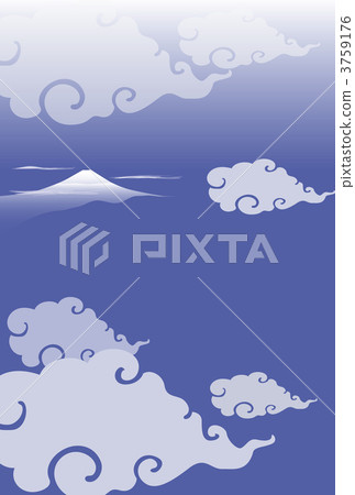 富士（藍色）在雲端 3759176
