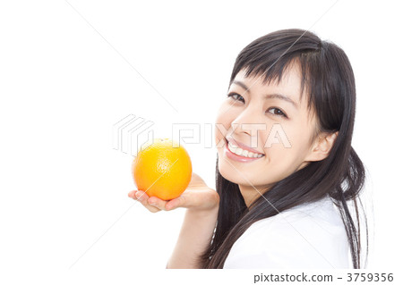 A woman with an orange 3759356