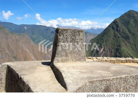 World Heritage Historical Reserve of Machu Picchu Sundial of Machu Picchu site · Inti Watana. Peru · Machu Picchu. Shot taken in July 2010 3759770