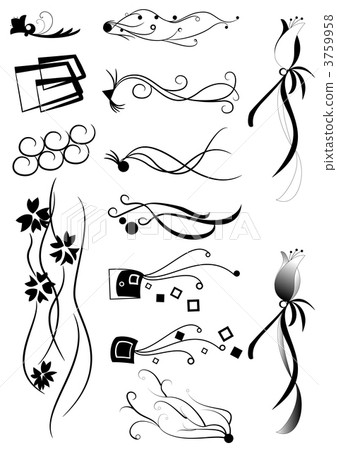 黑白設計·流動·花 黑白設計·流動·花 3759958