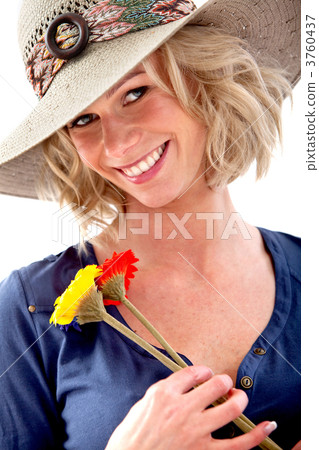 Beautiful woman with flowers 3760437