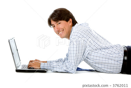Business man with a computer 3762011